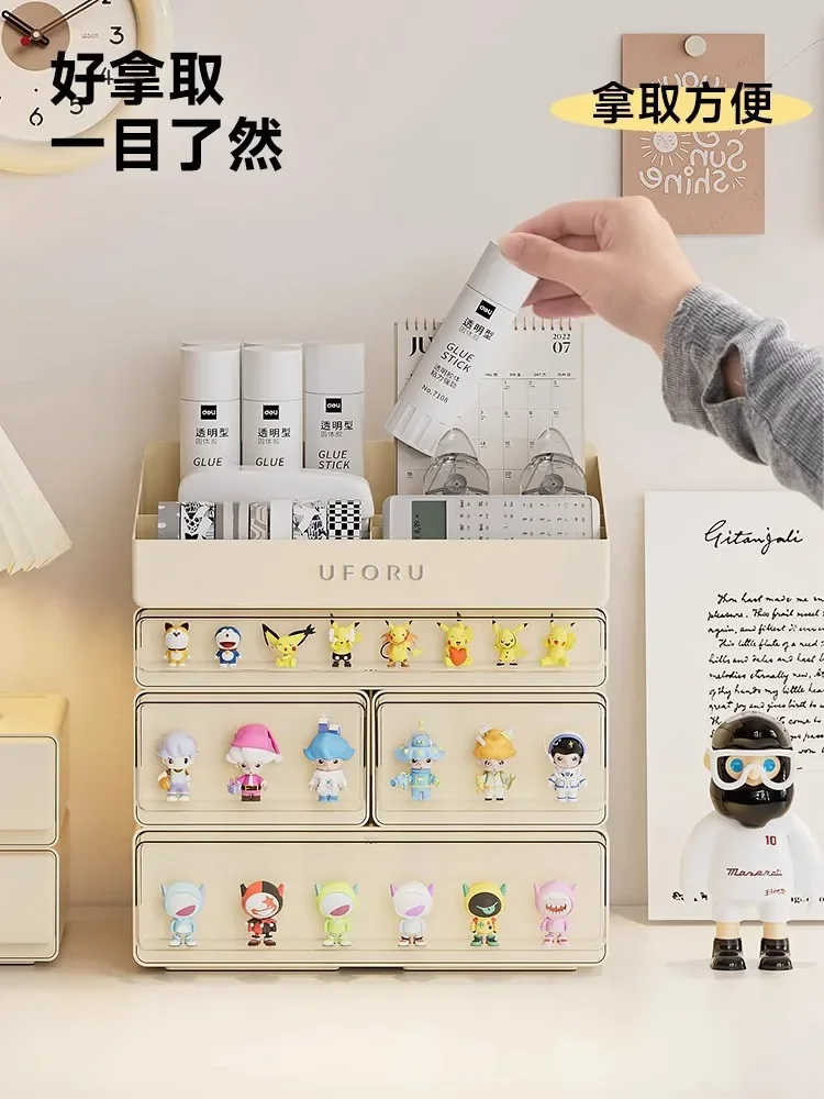 Cuteness Display Box Blind Box Display Shelf Desktop Books Storage Ornaments Office Cabinet Drawer Type Stationery Storage Box
