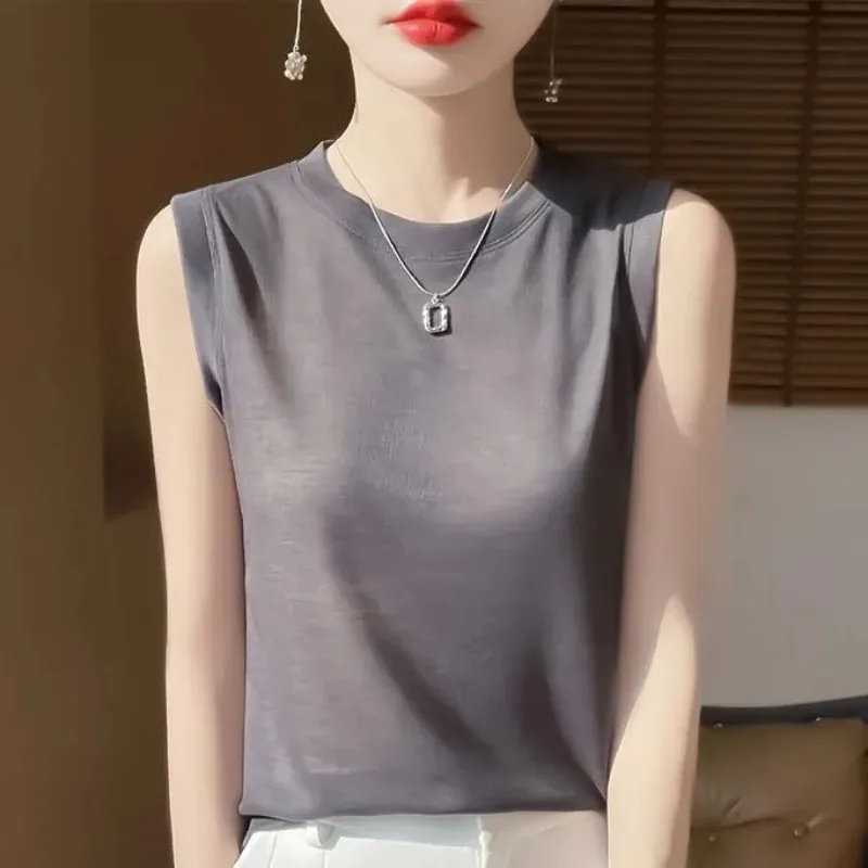 

Women's Sleeveless Crew Neck Tank Top Casual Summer Blouse