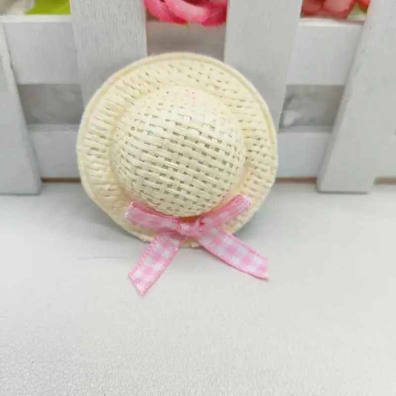Sommer-Themen Mini-Strohhut-Haarspangen & Haargummis, weiche Pastell-Gingham-Schleifen für Mädchen, Haardekoration für Outdoor-Aktivitäten – Detail 9