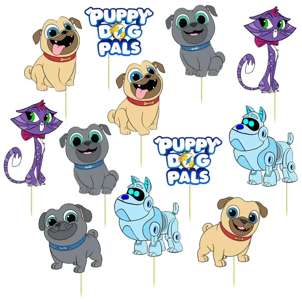 disney Puppy Dogs Pals Theme Cartoon Party Plate Cups Cupcake Toppers pick Balloons baby shower kids birthday Party Supplies