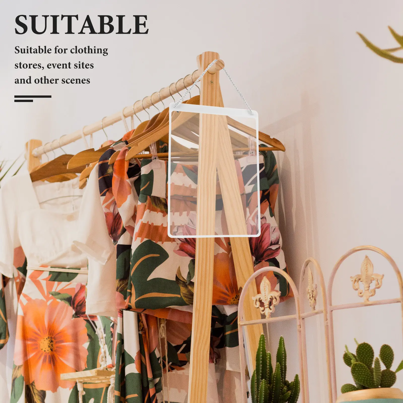Hanging Sign Holder A4 Size Clear PVC for Retail Stores Supermarket Restaurant Office Exhibition Event Promotional Display
