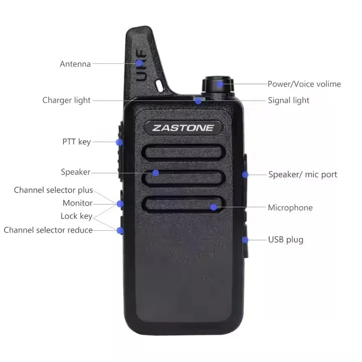 

X6 Mini Walkie Talkie UHF Two Way Radio 400-480MHZ Small Handheld Walkie-talkie Restaurant Communication Radio Station