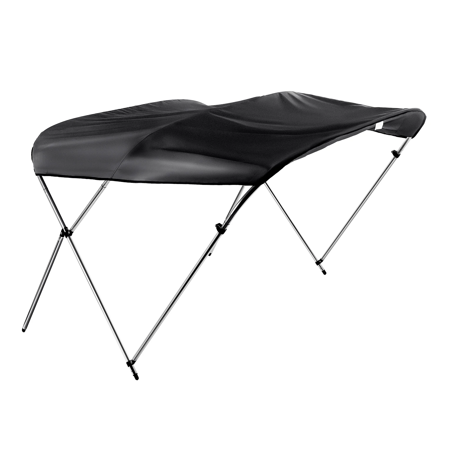 Boat Mini Top 3 Bow Black Canopy Cover 6ft Long Storage Bag Windproof Strap