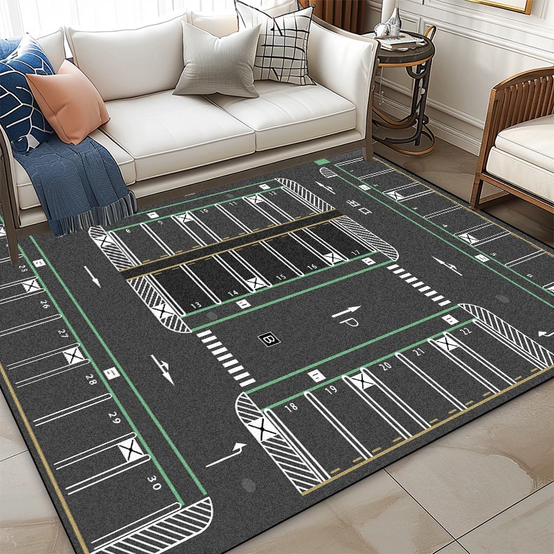 Modern Children Play Road Carpet Living Room Cartoon Home Decoration Baby Sofa Area Non-slip Rug Bedroom Soft Tatami Floor Mat