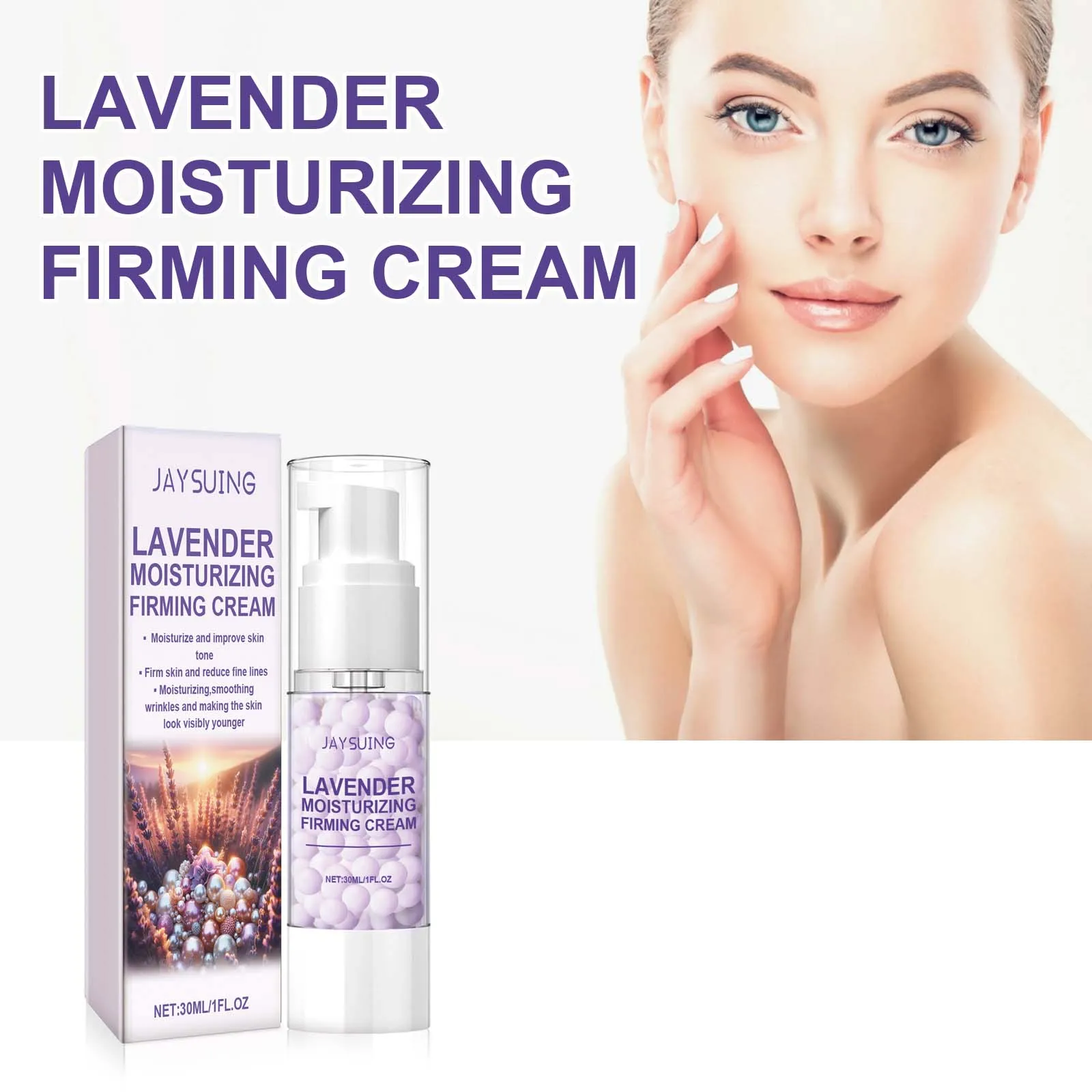 

Pearl Face Cream Moisturize Brighten Reduce Fine Lines Increase Skin Elasticity Relieve Dullness Lavender Hyaluronic Acid Cream