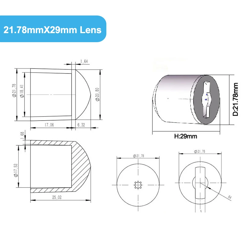 10pcs 1W 3W 5W 3 Degree Focus LED Lens 3030 3535 XPE XPG2 XHP50 XML5050 Optical Lens A beam of light Semiled Spot flashlight DIY