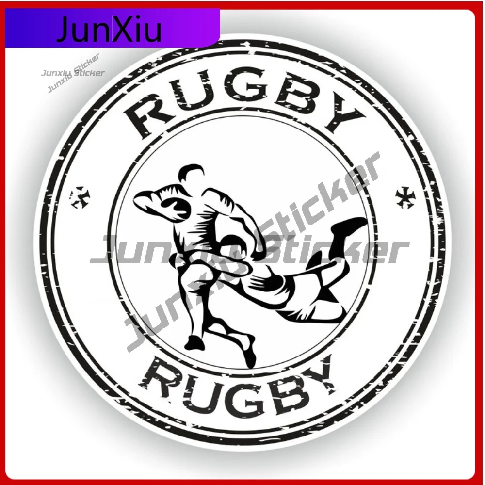 

Rugby Sticker Sports Enthusiast Round Vinyl Decals Custom Decals Decals Motorcycle Camping Car Cover Waterproof Outdoor Suv Wind