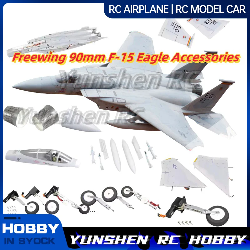 FreFuk90 mm F-15 Eagle Accessoires Corps Ailes Principales Queue Plate Queue Verticale Cockpit Train D'atterrissage Missile Queue Spray