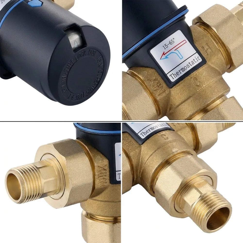 Thermostatic Mixing Valve for HVAC Systems For Water Heaters and Radiant Floor Heating Applications Requiring Accurate Blending