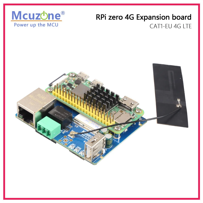 RPi0_RS485CAT1-EU, RS485 IS,CAT1-EU 4G LTE and 100Mbps Ethernet expansion board for Raspberry Pi ZERO, ZERO WH,ZERO2 W