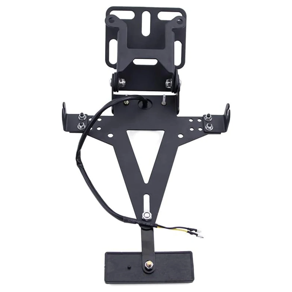 Motorcycle License Number Plate Frame Holder Multi-functional Adjustable Angle Turn Signal Tail Lamp Bracket