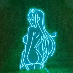 Custom ZERO TWO Neon Sign Anime Girl Led Neon Light Logo Led Visual Bar Wall Light Up Sign Decor Neon Lamp for Room