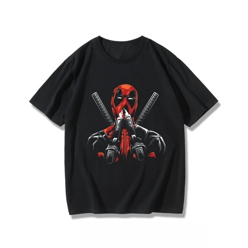 تي شيرت Marvel Genuine Marvel Deadpool 3 Joint بأكمام قصيرة للرجال والنساء من فيلم Deadpool بأكمام قصيرة ريترو جديد