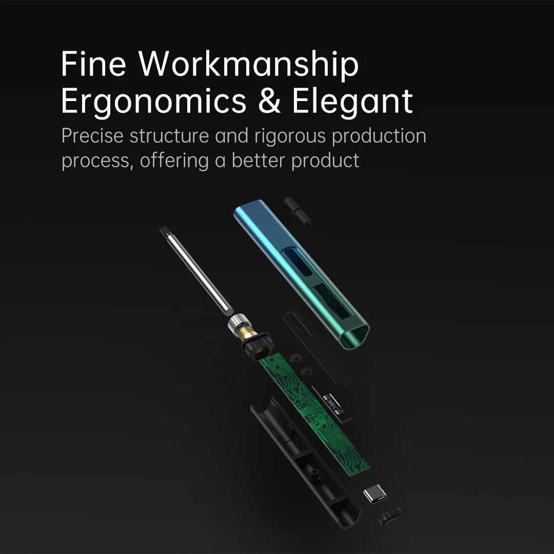 DUKA Kit Solder Elektrik Portabel Pintar Besi Tampilan OLED Digital Alat Las Dapat Disesuaikan Suhu Ujung Solder