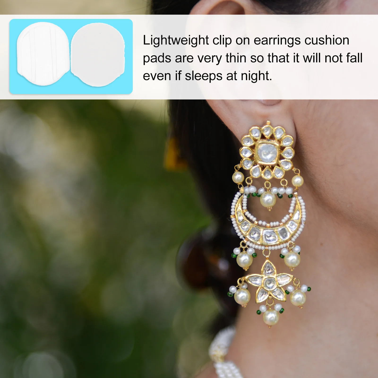 

40pcs Ear Clip Pads Transparent Pain-Proof Soft Lightweight Non-Slip For Sleeping Oval Ear Clamp Accessories Mat