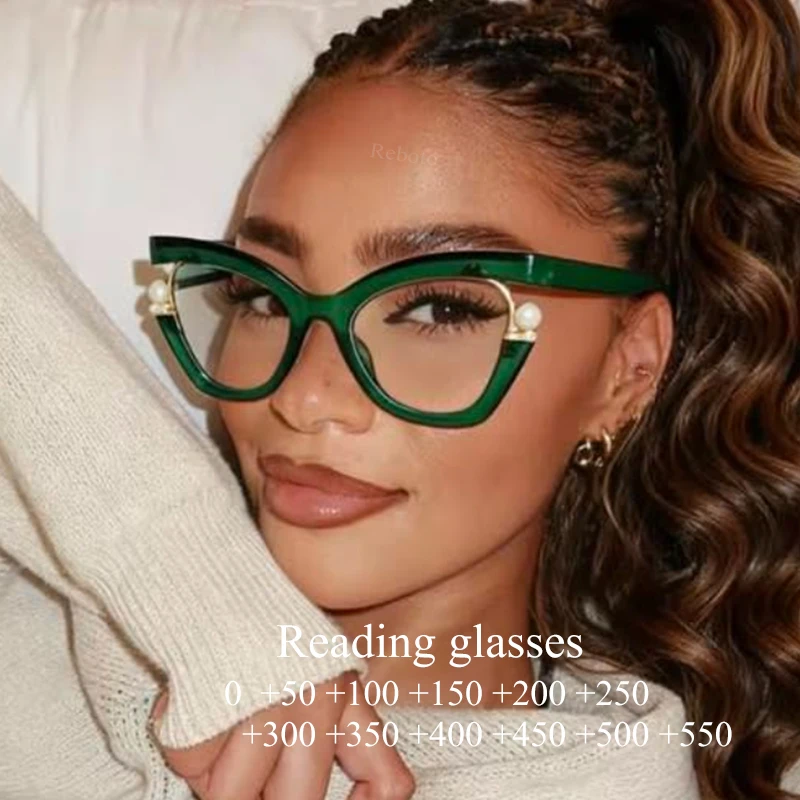 

Prescription Reading Glasses Frames For Women Fashion Square Anti Blue Light Oversized Half Frame Eyeglasses Female Eyewear