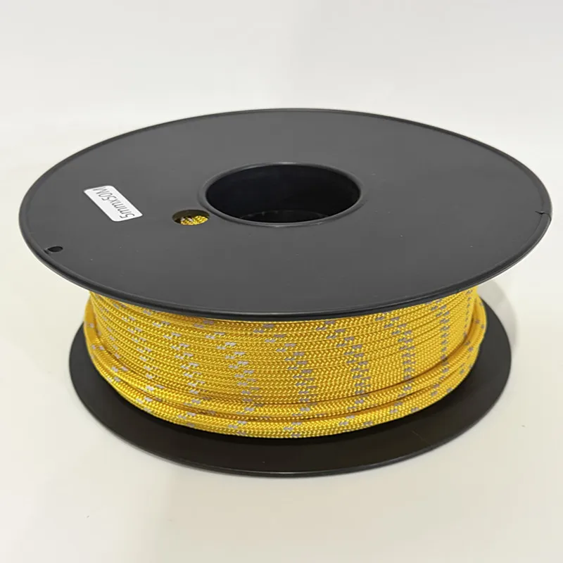 3mm, 4mm, 5mm 50m UHMWPE Core Polyester Jacket With Reflective Tracers Rope Ridge Line For Tent Hammock Cord