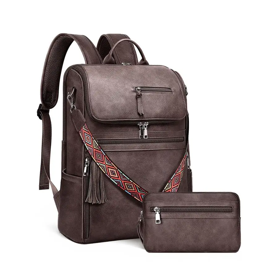 

Laptop Backpack for Women Designer Laptop Bag, 16.5 inch Travel Computer Backpacks Purse with Tassel for Work Business with Satc