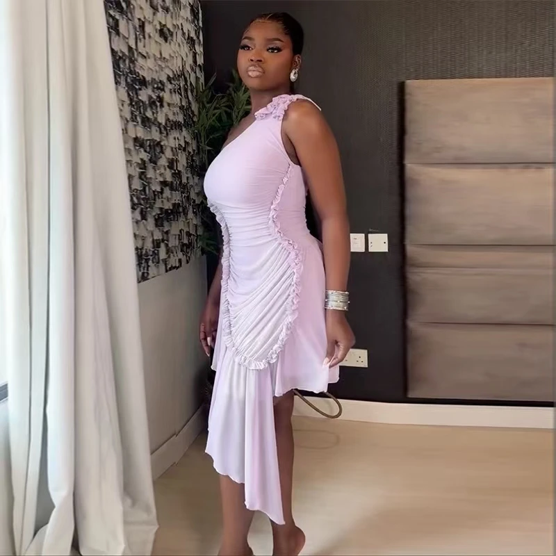 فستان سهرة مثير بظهر مكشوف وياقة هالتر، تصميم ضيق يبرز الأكتاف، تنورة عالية الخصر على شكل حرف A، طول متوسط للنساء #5