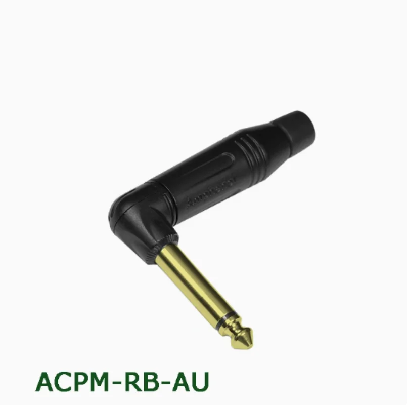 

10pcs ACPM-RB-AU gold-plated 6.35mm stereo curved plug TS large two core instrument head