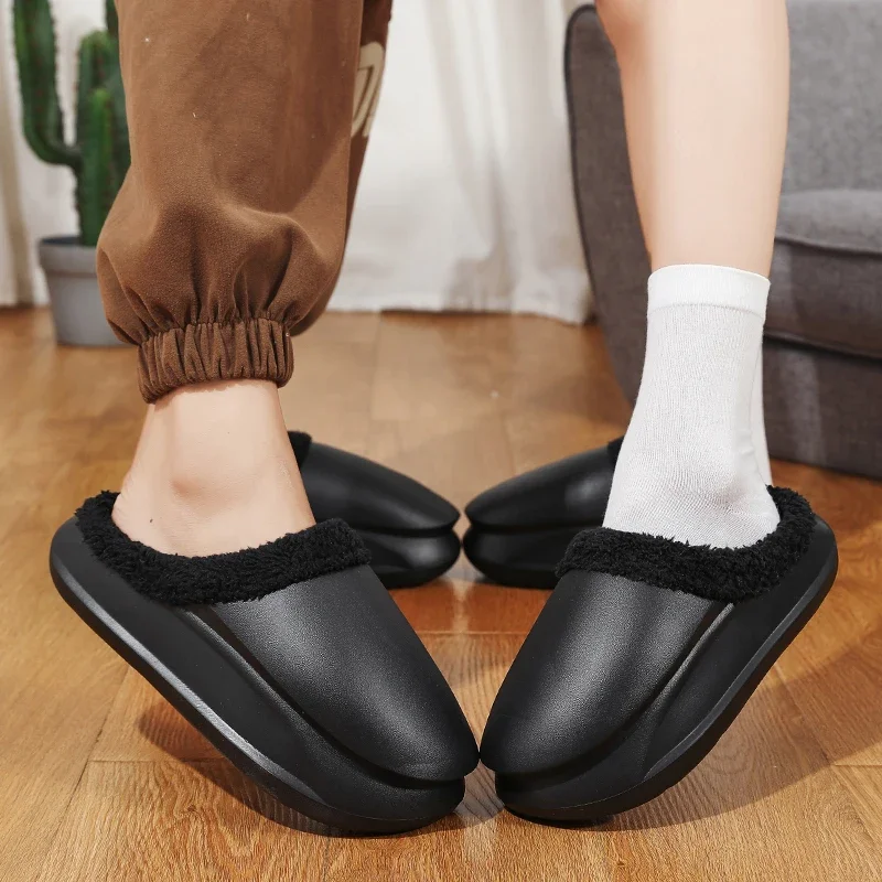 Couple Slippers Men \'s Eva Casual Cotton Shoes Winter Outdoor Snow Warm Plush Non-slip Thick Bottom Water Proof Explosive Style