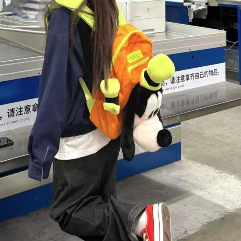 Новый оранжевый рюкзак Goofy и кошелек Pluto, великолепная сумка для хранения, аниме, периферийные устройства, модный подарок для девочек, милый детский кошелек с подвеской