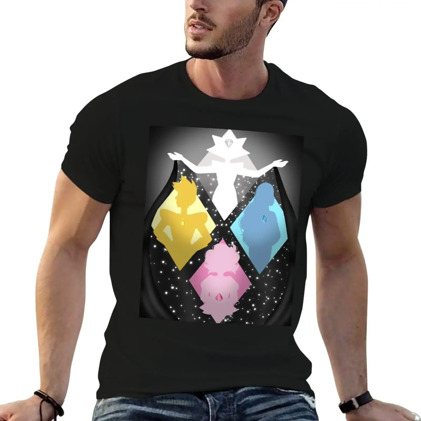 

steven universe (the diamonds) T-Shirt quick-drying anime stuff shirts graphic tee oversized t shirts for men