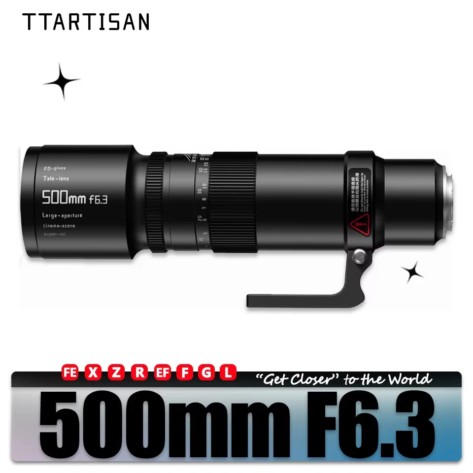TTARTISAN 500mm F6.3 Vollformat-Teleobjektiv für Humanwissenschafts-Fotografie mit Fujifilm X GFX E Nikon F Z EF RF L Anschluss