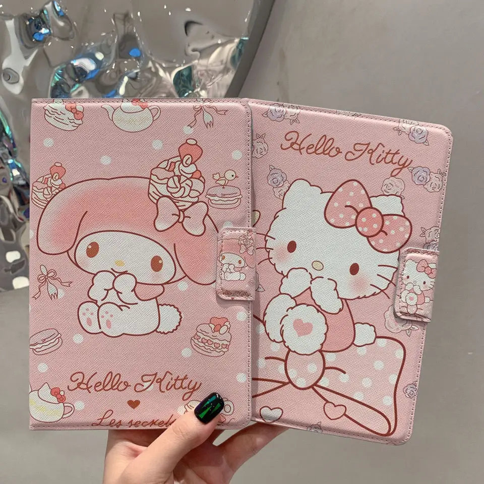 Olá Kitty Capa de Couro Ultra Fina, Capa Kawaii, iPad Air 2 Case, iPad Air 4 2020, Pro 11, 6th, 7th, 8th Generation