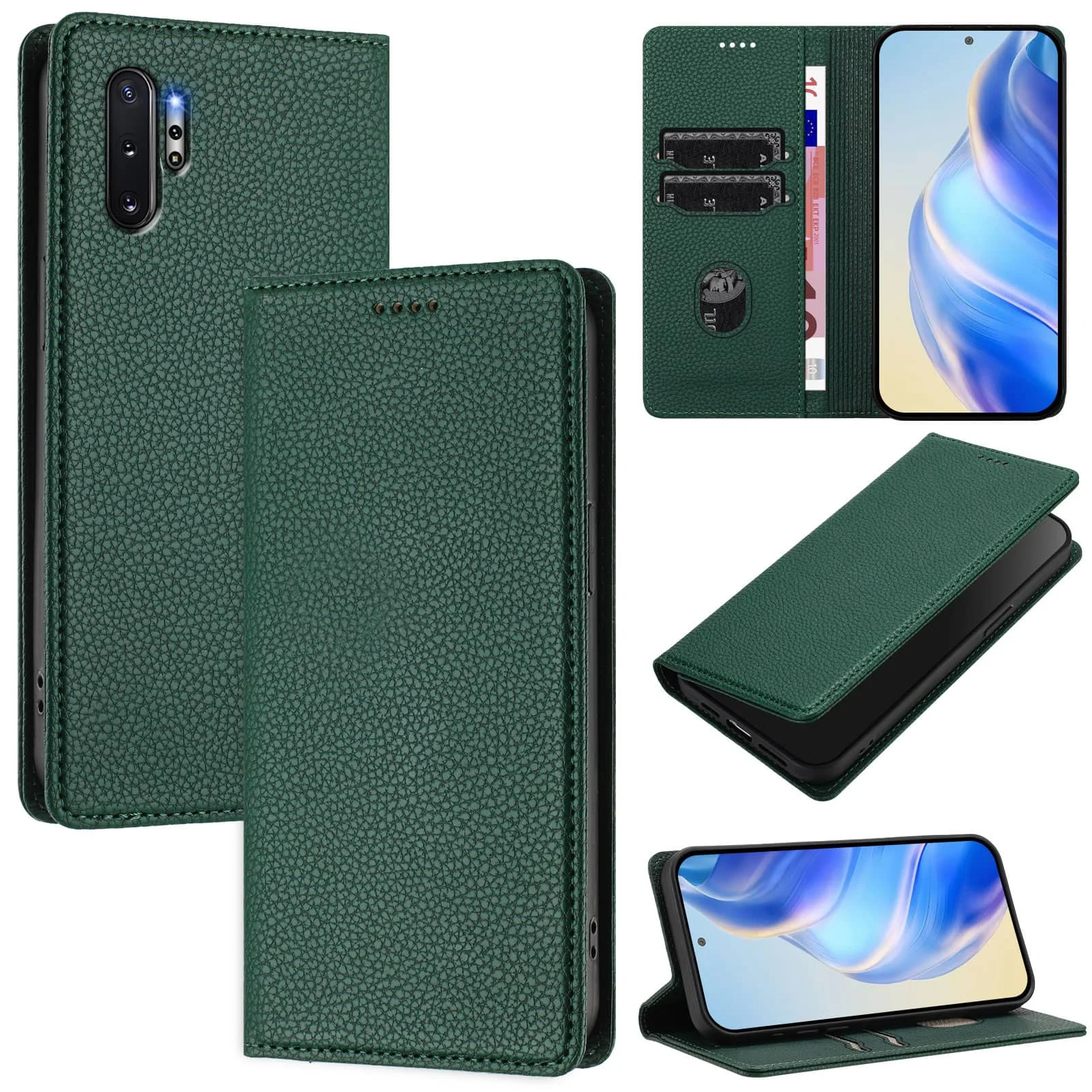 

WEFOR for Samsung Galaxy Note 20 Ultra 10 Plus 9 8 Wallet Case, Flip Folio Case with Magnetic Card Holder Kickstand Shockproof