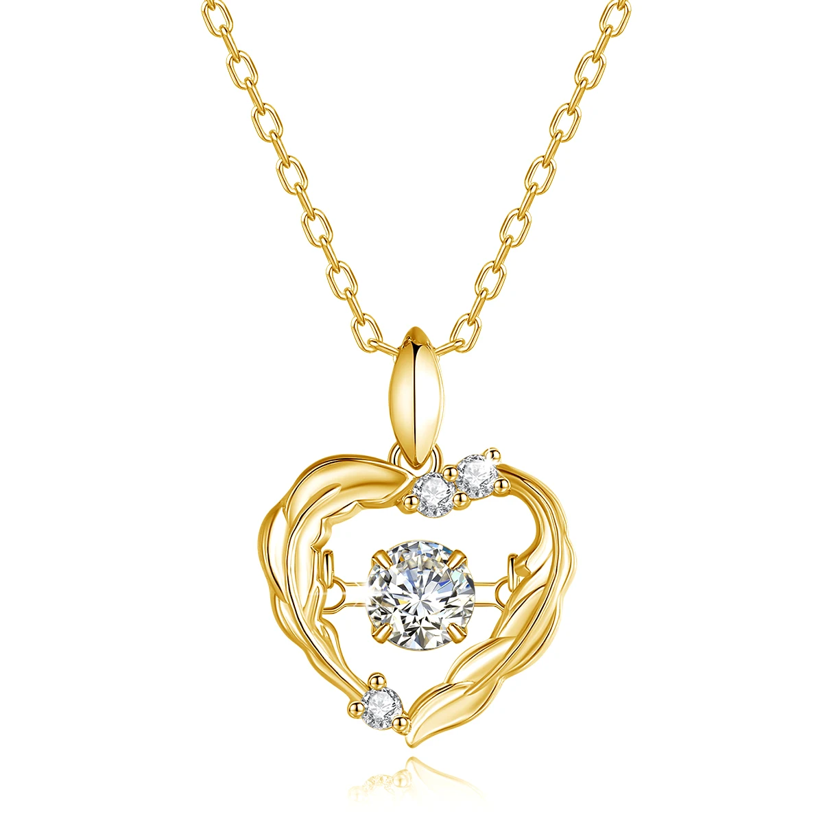 

Heart Pendant Necklace for Women 925 Silver Plated 18k Gold D Color VVS1 Moissanite Neck Chain Jewelry With Certificates