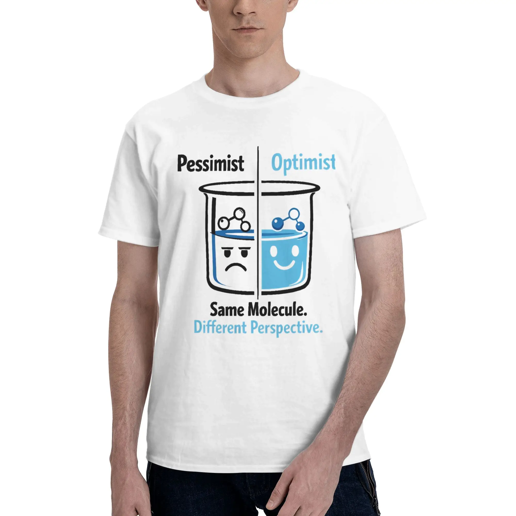 T-shirts à motifs mignons pour hommes, Science is Optimistic, T-shirt de loisirs à manches courtes, col rond, en coton, vêtements cadeaux