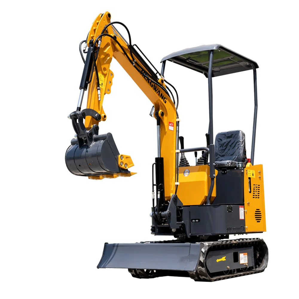 

HW-15C Custom Excavators Mini Digger Equipment For Sale 1Ton Bagger Hydraulic Crawler Excavator With Side Swing Farm Tractor