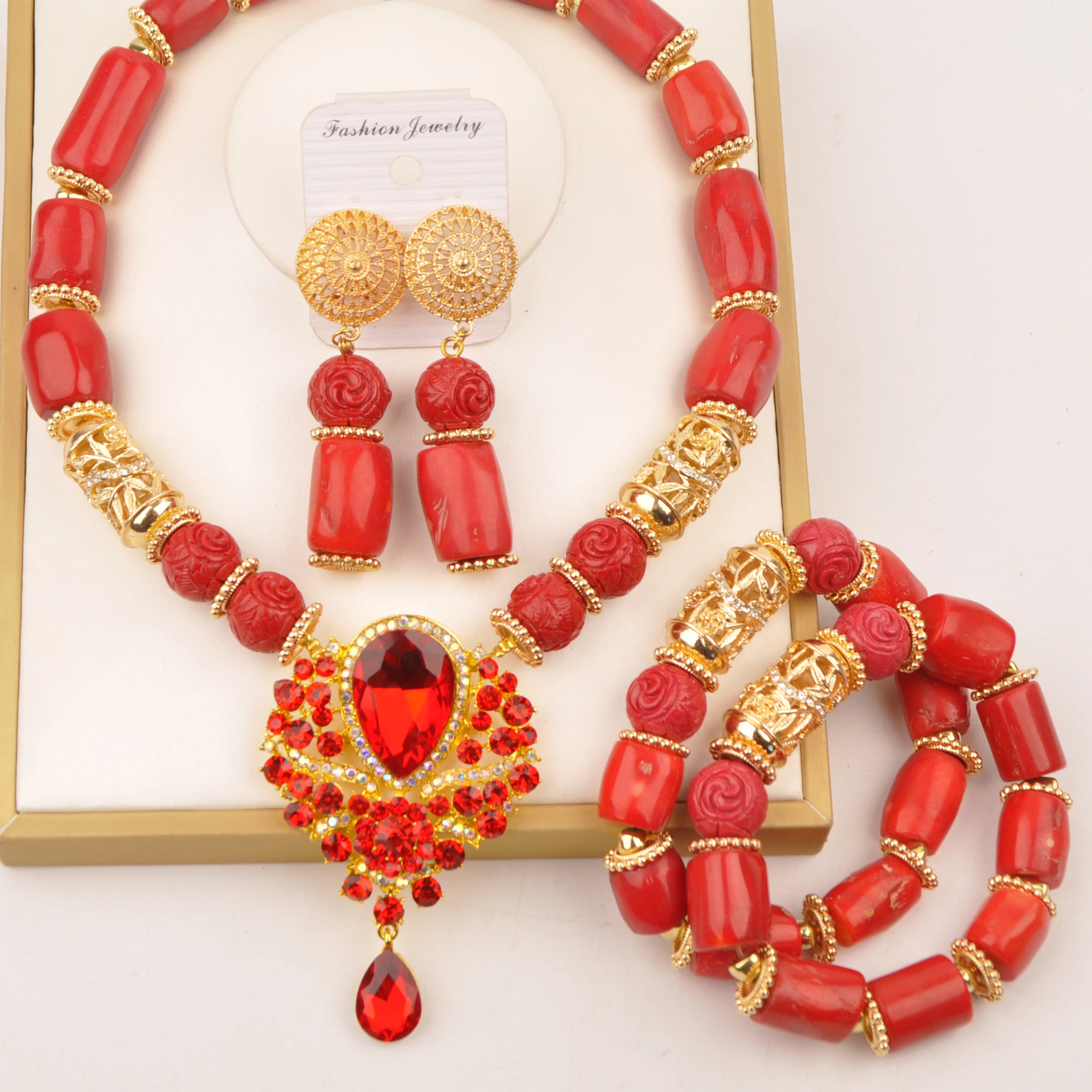 Nigerian Wedding jewelry collection jewelry natural red coral necklace