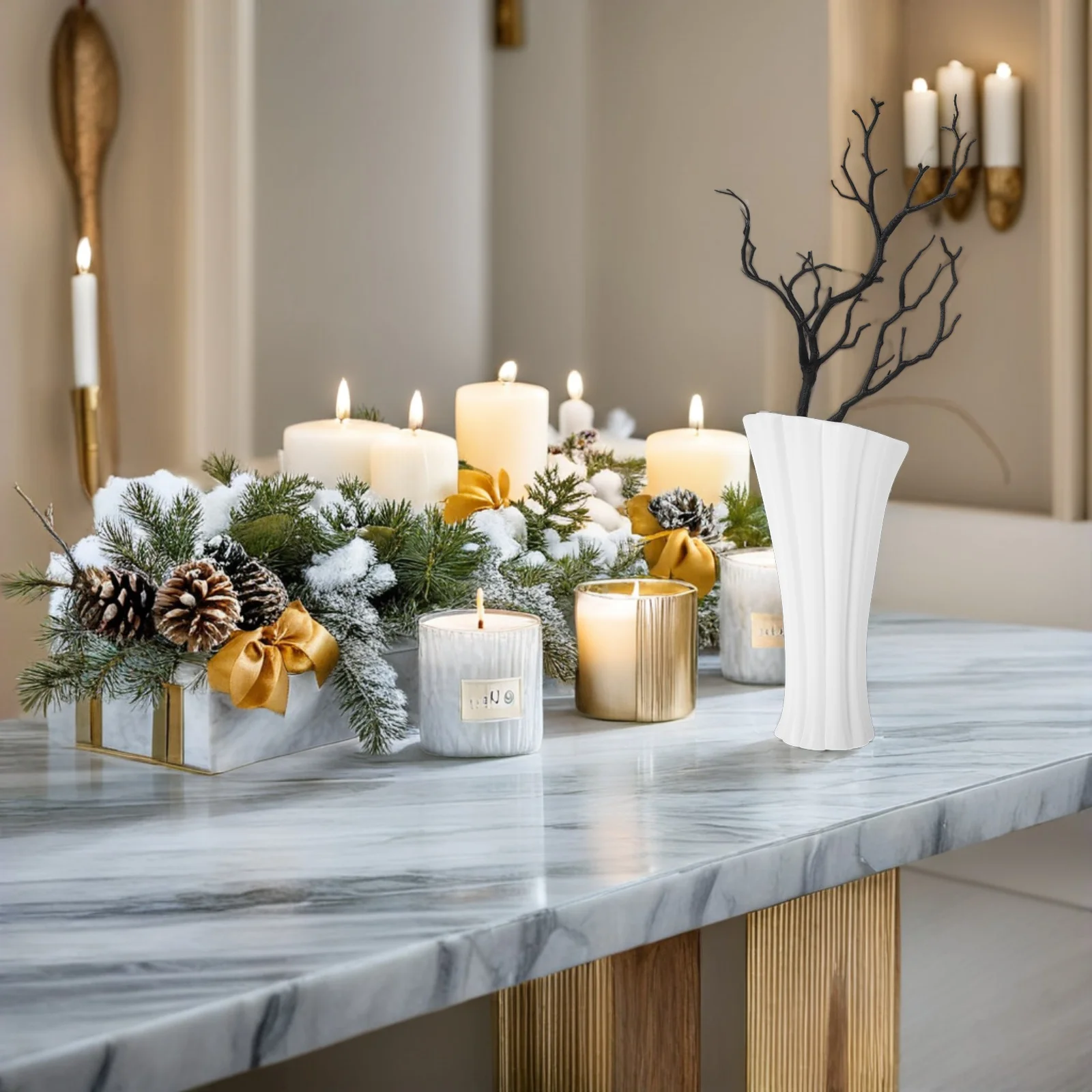 

4Pcs Artificial Antler Tree Branches Small Plastic Branches for Home Vase Decoration DIY Craft Layout Props Layout Props