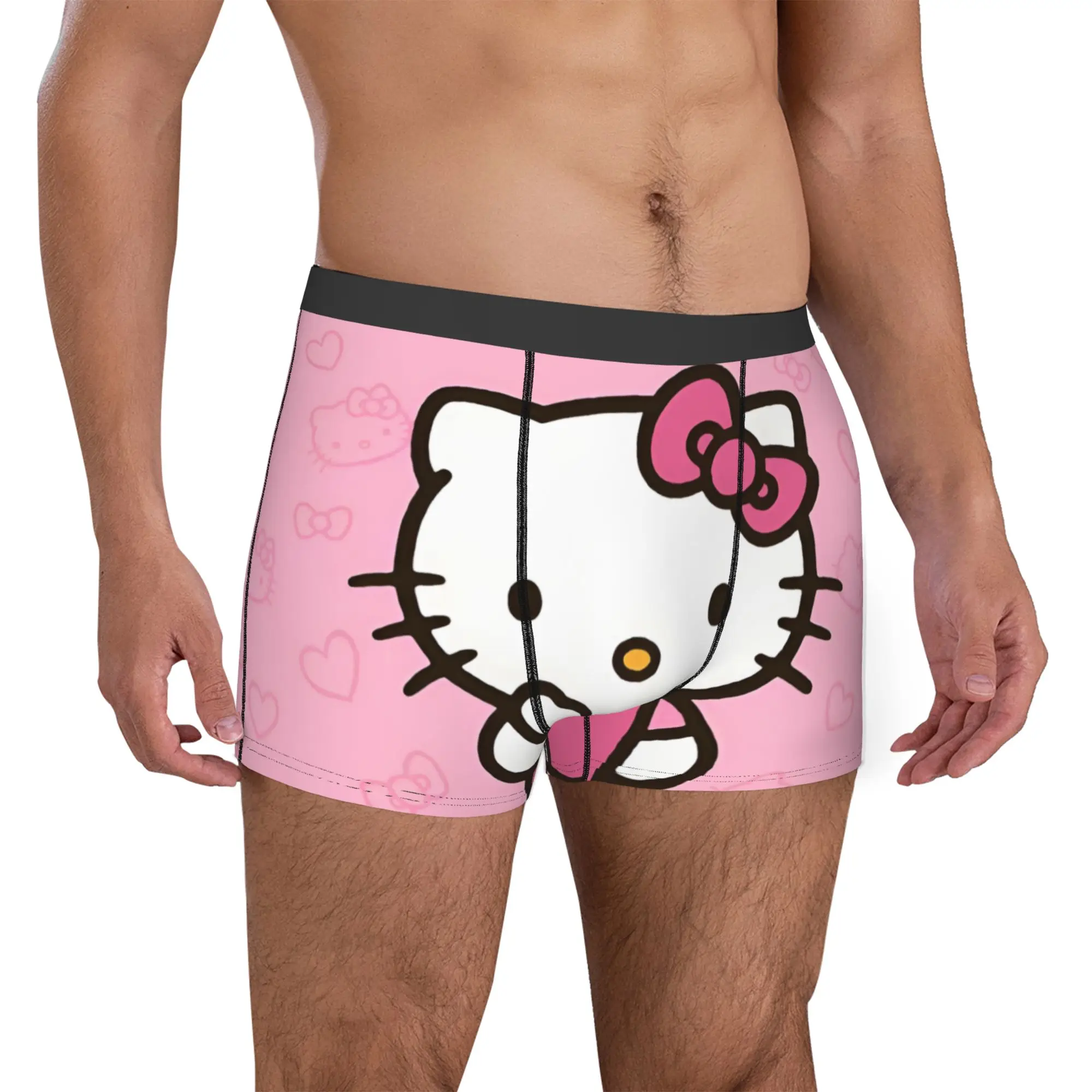 Male Novelty Girls Kitten Underwear Kawaii Cartoon Anime Boxer Briefs Breathable Shorts Panties Underpants