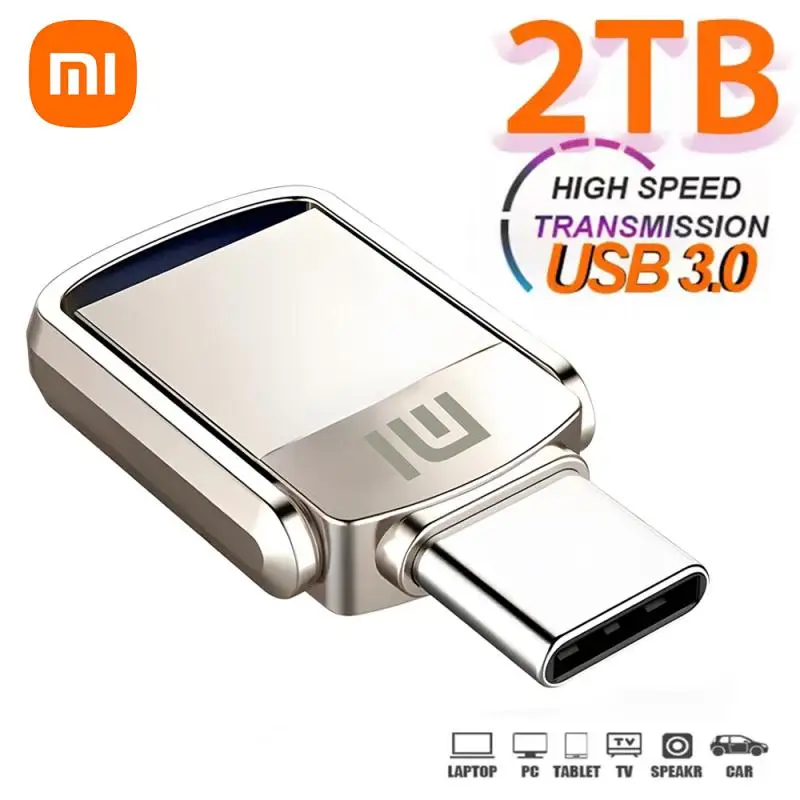 Xiaomi نوع C 2 في 1 محرك فلاش USB 2 تيرا بايت 1 تيرا بايت 64 جيجا 128 جيجابايت الكمبيوتر الهاتف المحمول الاستخدام المزدوج محرك القلم USB الدورية USB 3.0 ميموريا Usb