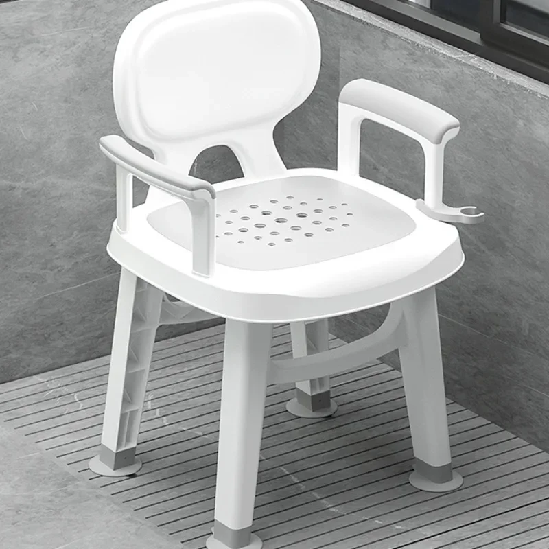 Safe AntiSlip Shower Cabin Chair Sturdy Bath Bench with Drainage Designed for Elderly Disabled Enhanced Bathroom Safety