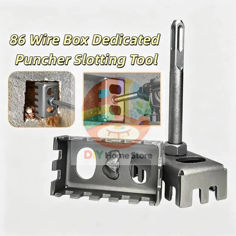 Electrical Socket Hole Cutter 86 Type Square Wall Punch Tool Anti-slip Handle for Electrician Installation Repair Work