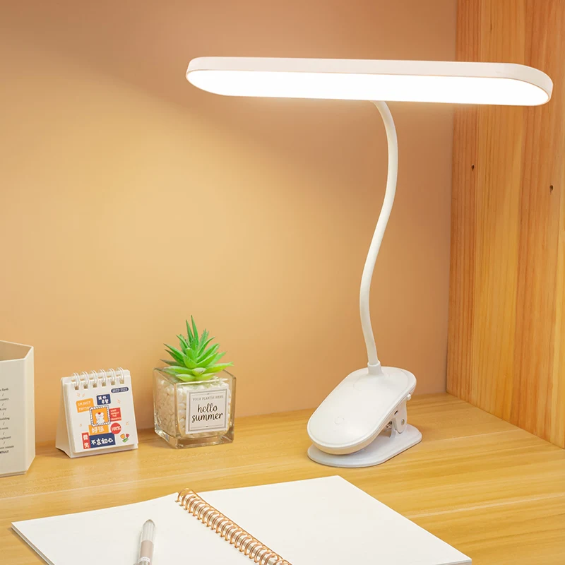Multifunctional Clip-on Eye Protection Lamp Dimmable Touch Learning Desk Lamp Rechargeable Light Emitting Diode Desk Lamp