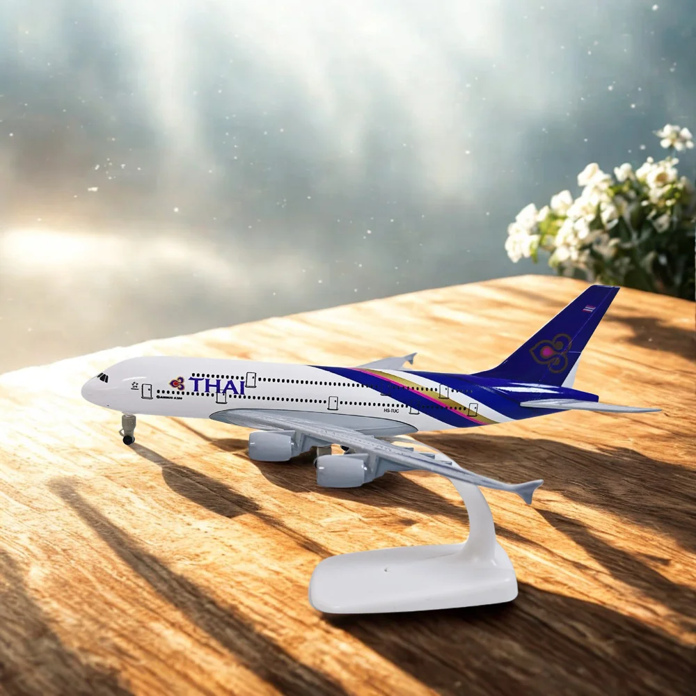 

20cm Alloy Metal AIR Thai Airways Airbus A380 Airplane Model Diecast Plane Model Aircraft Wheels Landing Gears Collection