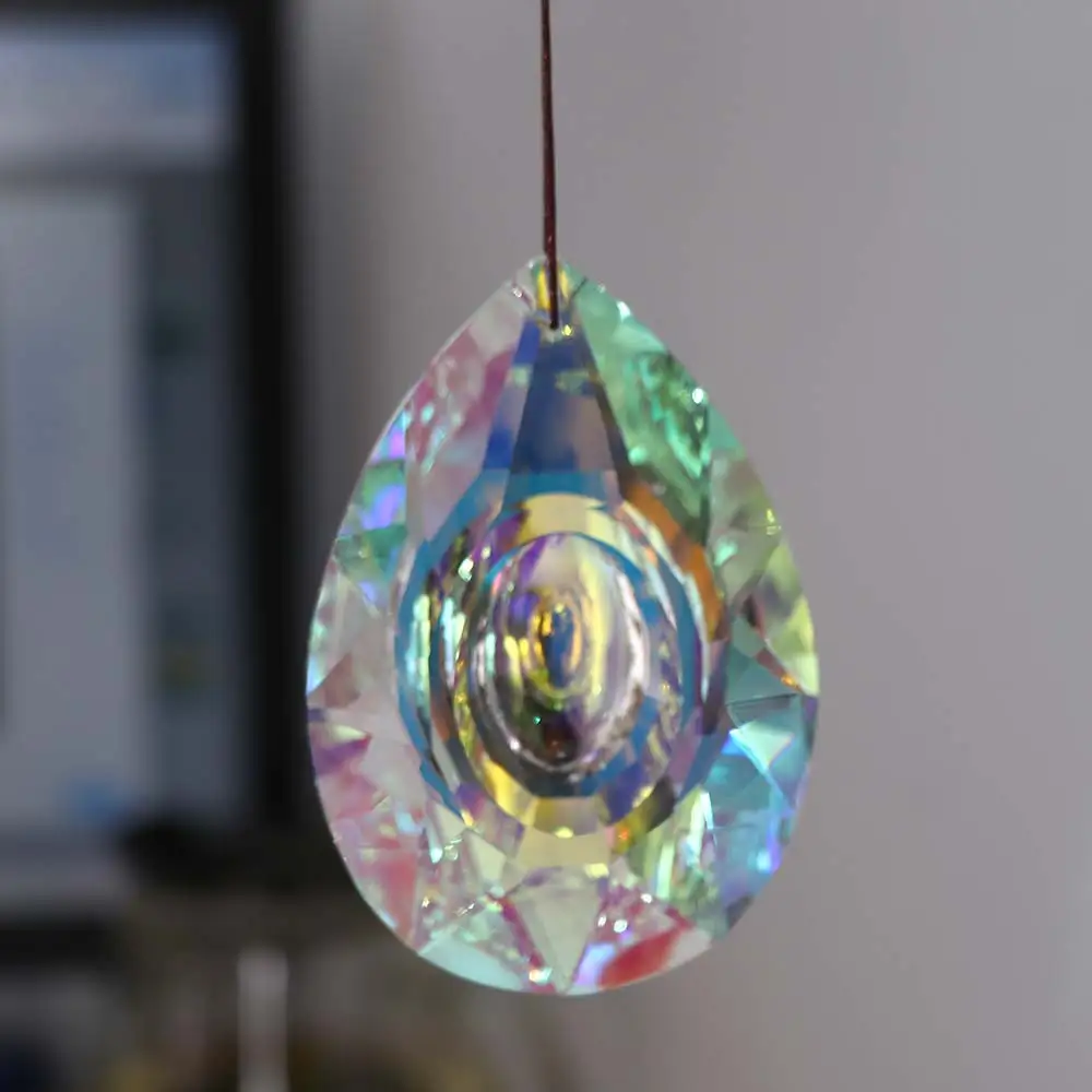 Creative AB Color Rainbow Makers Home Decor Wedding Garden Prism Hanging Sun Catcher Car Pendant Crystal Pendant Delicate Gift