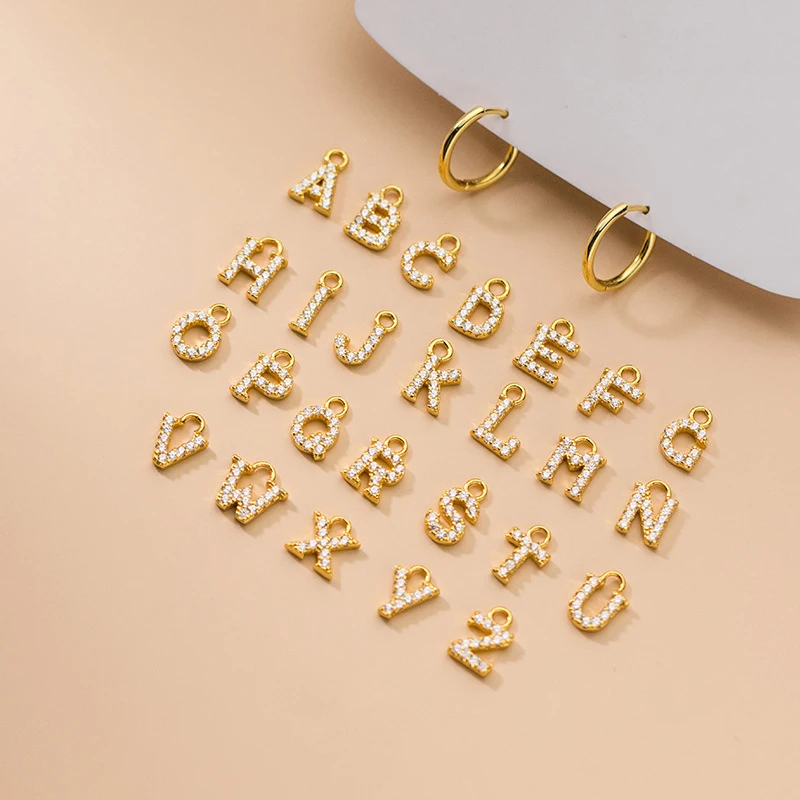 Earrings For Women Silver 925 Hoops  Fashion Women Hoop  Earrings Korean Fashion DIY 26 Letters Pendant