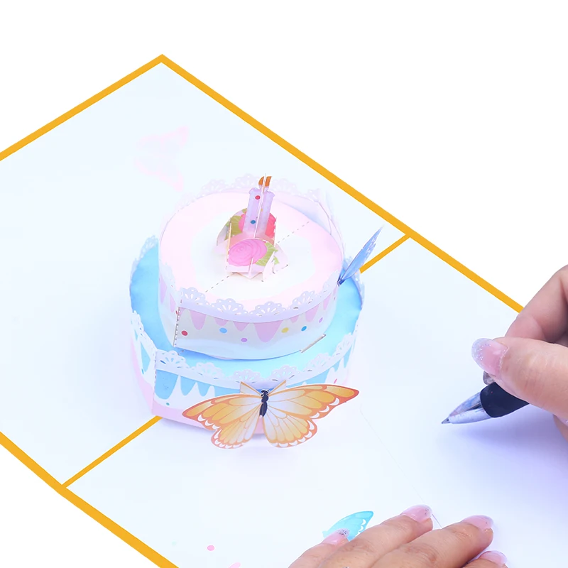 3D Pop Up Birthday Greeting Card, Candy, Cake, Kids, Girlfriend, Wife, Cartoon, Butterfly, Candle, Birthday Invitation, Gifts image 4