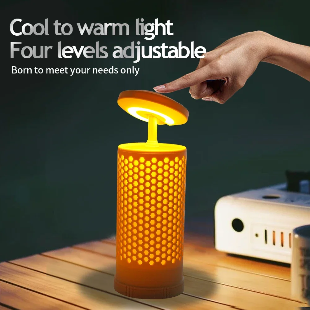 2-in-1 LED Camping Lights with Zoom & Adjustable Pole Multifunctional Table Light Desk Lamp Emergency Work Light Tent Lantern