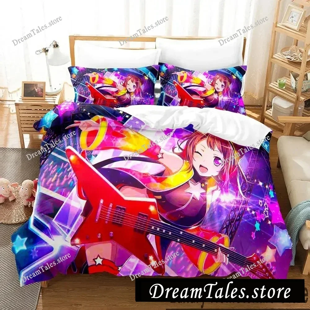 

3D Print BanG Dream Anime Girls Band Party Bedding Set Boys Girls Twin Queen King Size Duvet Cover Pillowcase Bed Boys Adult