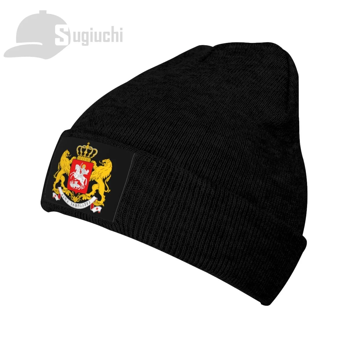 Emblem Of Georgia Country Top Print Men Women Unisex Knitted Hat Winter Autumn Beanie Cap Warm Bonnet