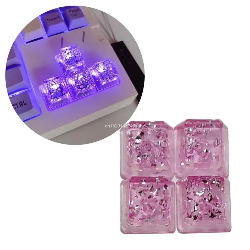 Backlit Keycaps Durable Resin Pink Foil Keycap OEM Keycap for Gaming Mechanical Keyboard Caps Replaces