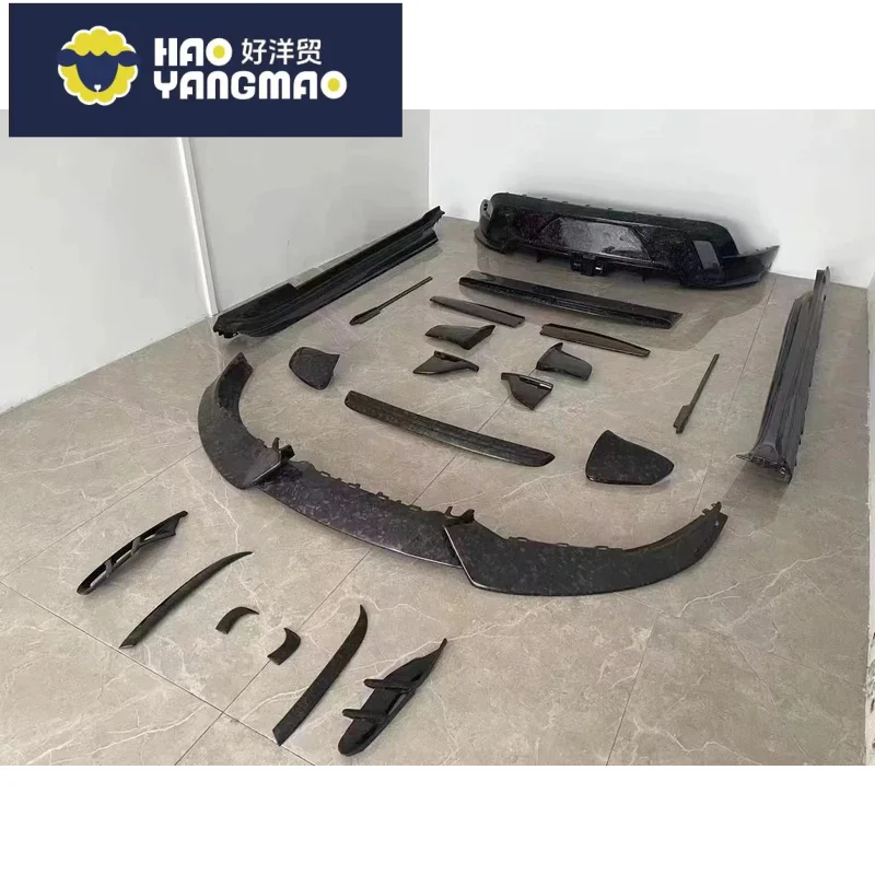Applicable to Porsche Carbon Fiber Taycan Upgrades MSY Style Front Shovel Diffuser Spoiler Body Kit Parts