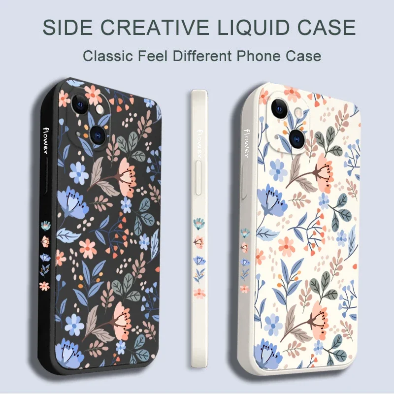 Case for Samsung S25 Ultra 5G Galaxy S23 Plus S22 S24 FE A54 A34 A53 A13 A53 A52 A15 A35 A55 A16 5G Romantic Garden Leaves Cover